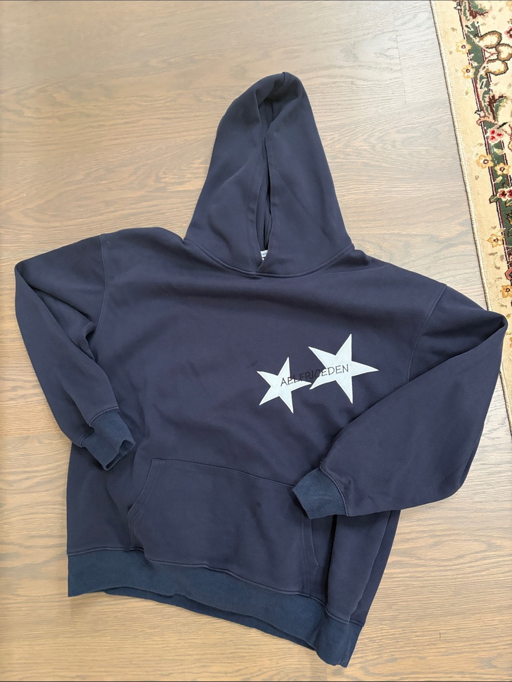 Aelfric Eden navy hoodie with stars